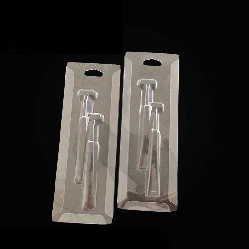 Custom PET Eco-Friendly Transparent Blister Packaging with Three Folded Edges & Hanger Card for Insert Back Cards